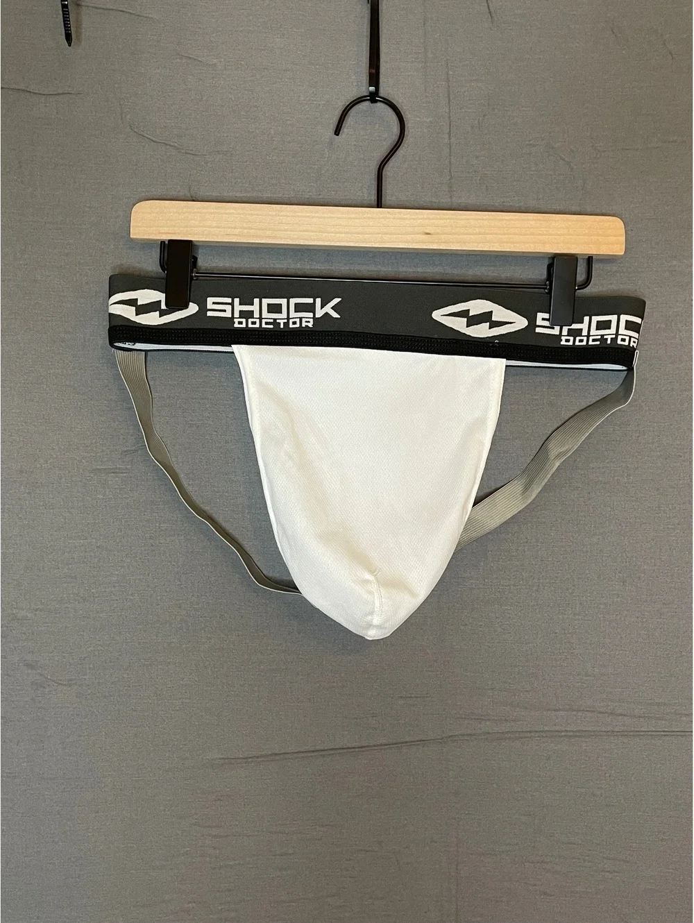 Shock Doctor Mens XL Athletic Supporter Core Jockstrap White Black Elastic